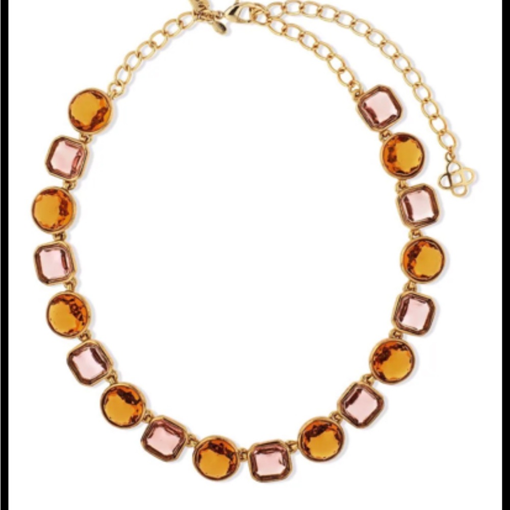 OSCAR DE LA RENTA PINK AND GOLD NECKLACE